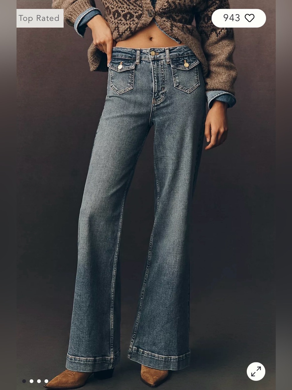 Pilcro Anthropologie Pocket High-Rise Flare Jeans NWOT $148 Size 20W Plus